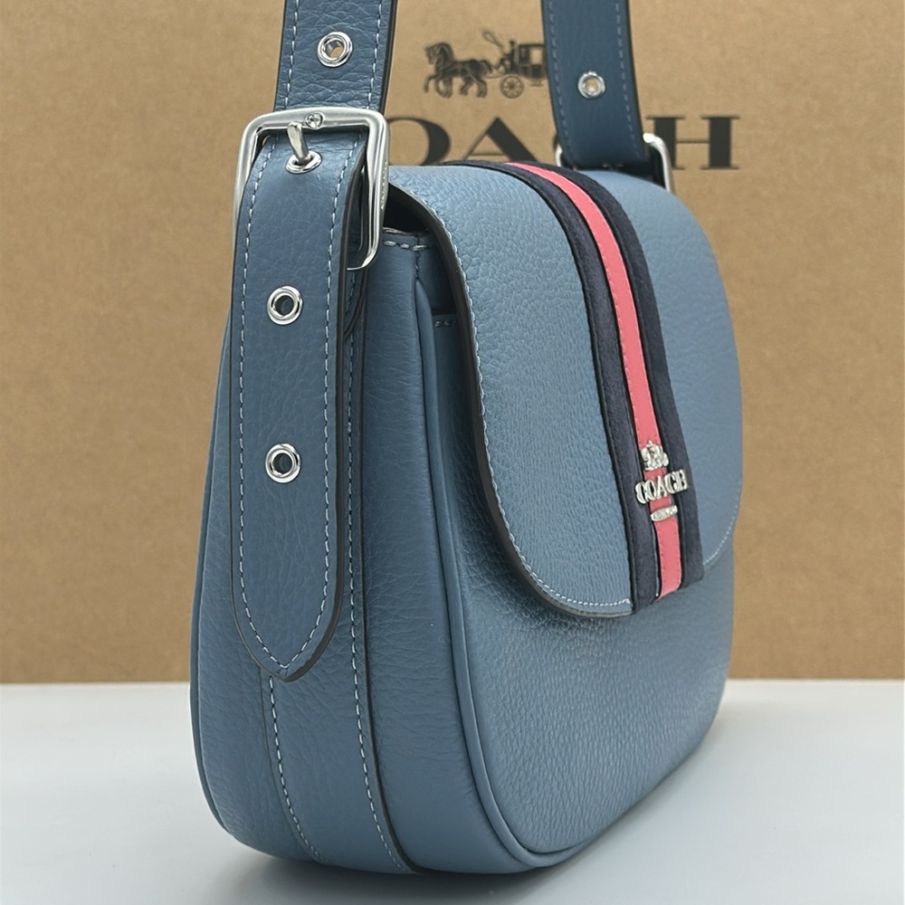 COACH Marie Saddle Bag With Varsity Stripe - Picture 4 of 16